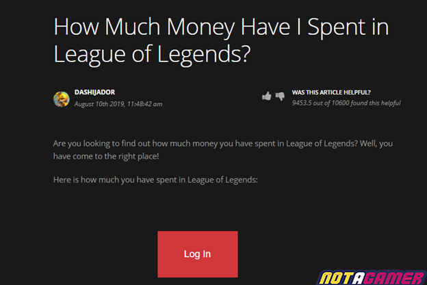 League of Legends: Riot Games launches a Web site that helps players check the amount of money loaded into the League of Legends 2