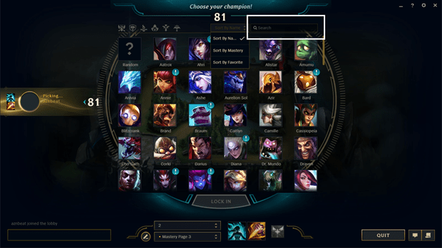 League of Legends: Instructions on how to pick / lock champions speed 0 ...