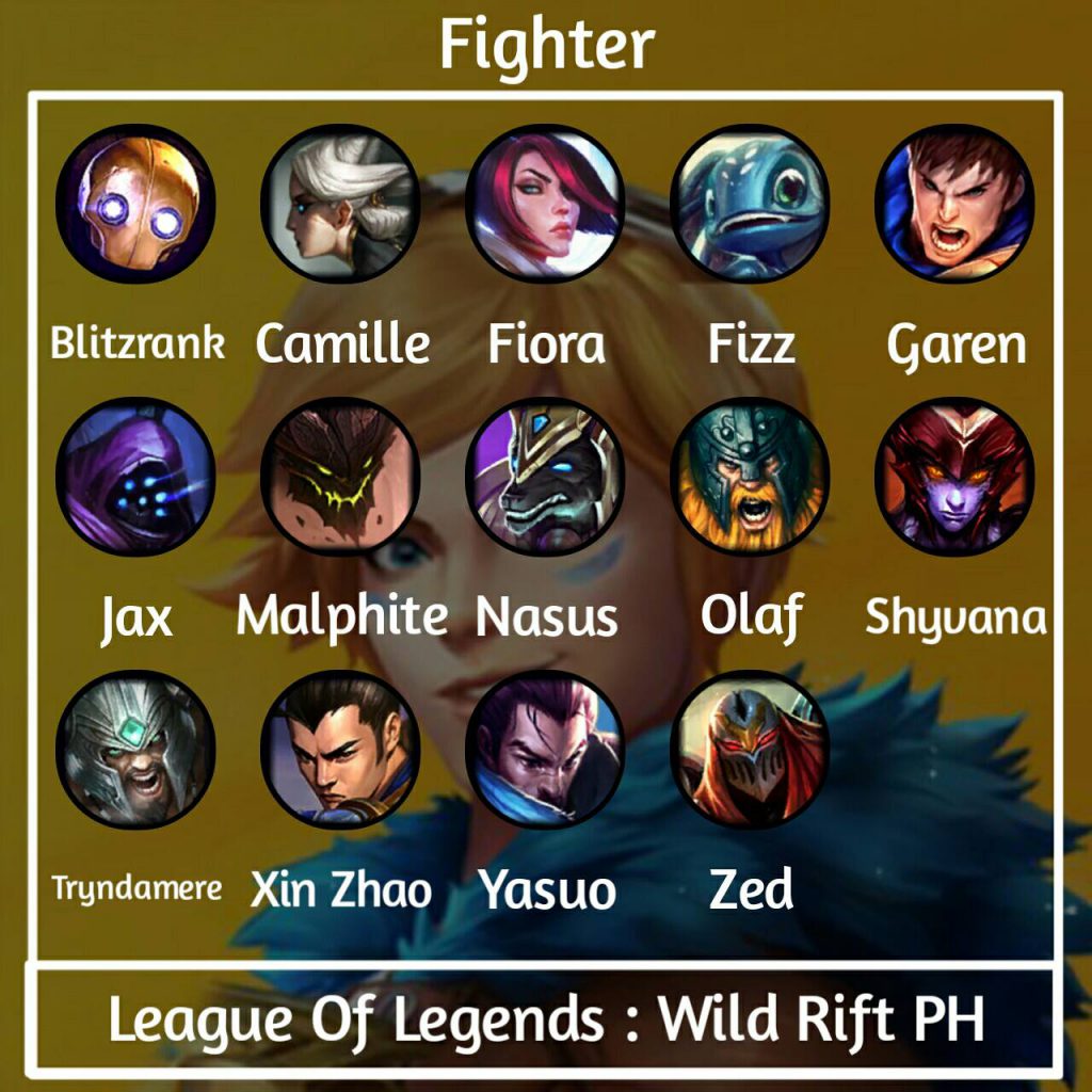 Wild Rift will be divided into six champions class LoL. 5