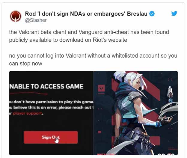 Valorant Has Allowed The Download But Cannot Access The Game