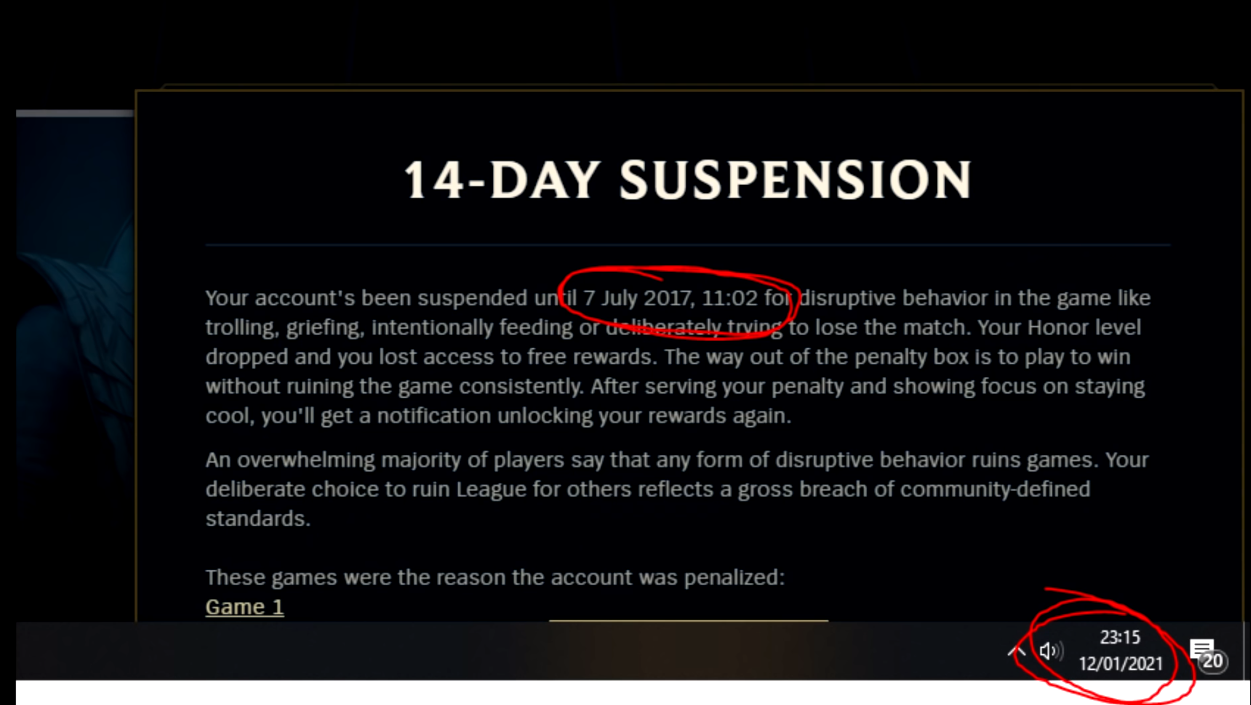 A Gamer Got Banned 14 Days From 17 Until 21 Not A Gamer