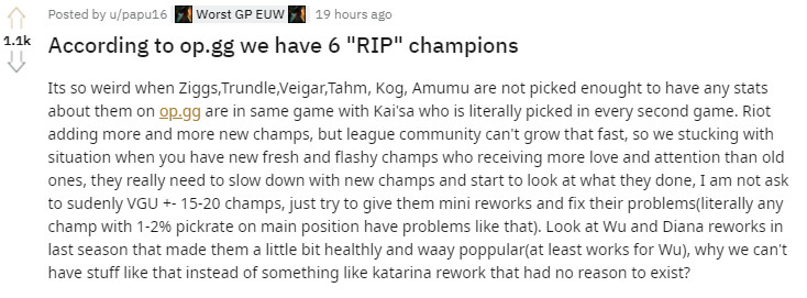 Riot Should Stop Releasing New Champion