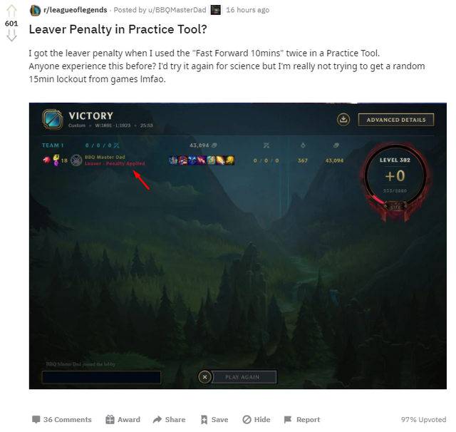 League of Legends: Leaver penalty in Practice Tool? 2