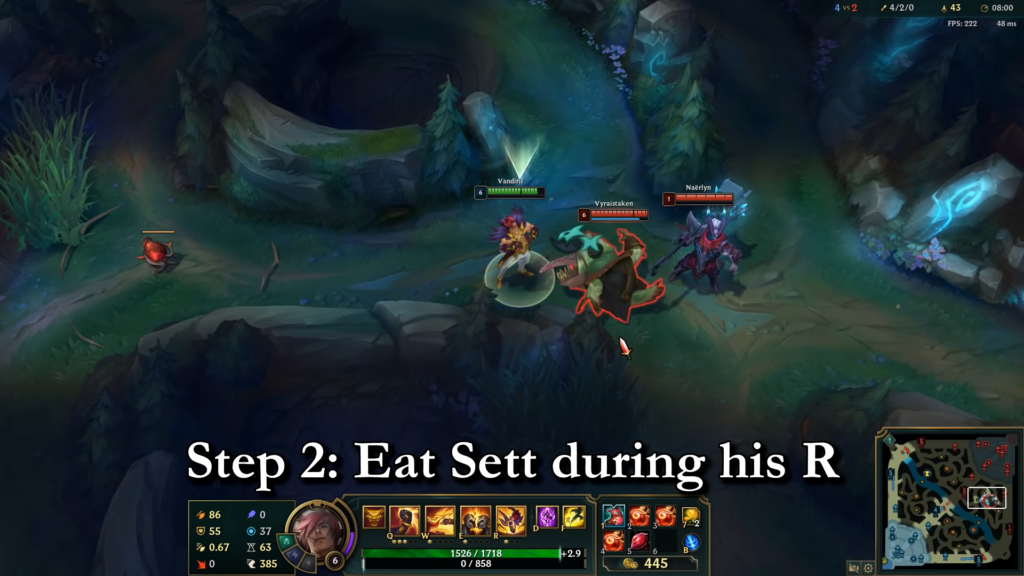 Here's how to disable Sett abilities using Tahm Kench 16