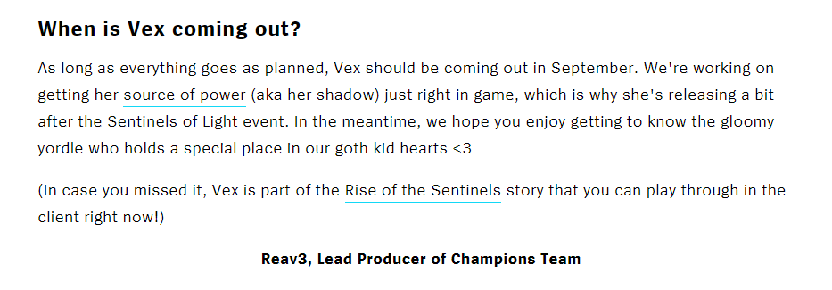 HOT: Vex's release date has been revealed 9