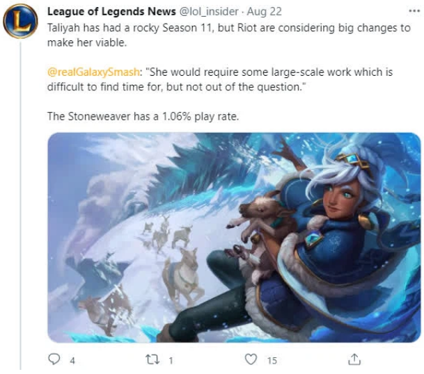 League of Legends: Taliyah and Swain are scheduled to be reworked 2