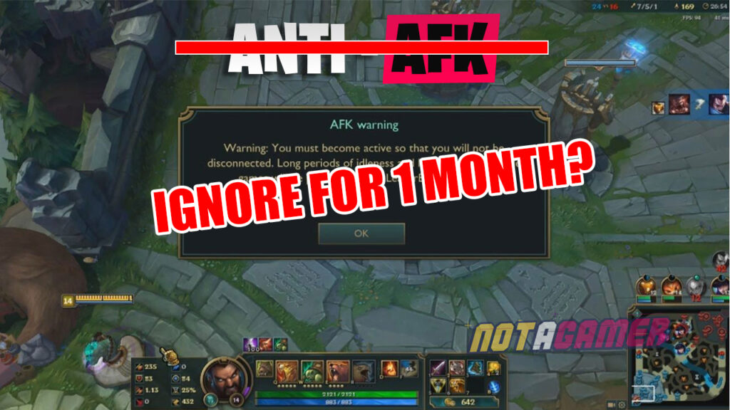 Despite previous announcements, Riot ignored an account continuingly AFK for one month 5