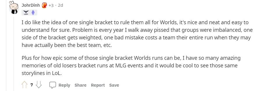 Fans on wanting LoL's Worlds to have the same grouping as Dota 2's TI10 5