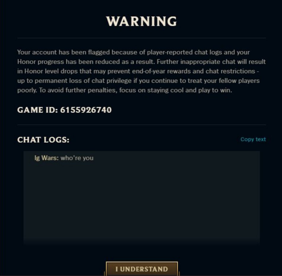 New Punishment System ‘immediately’ bans players for swearing in chat - Riot confirmed 1