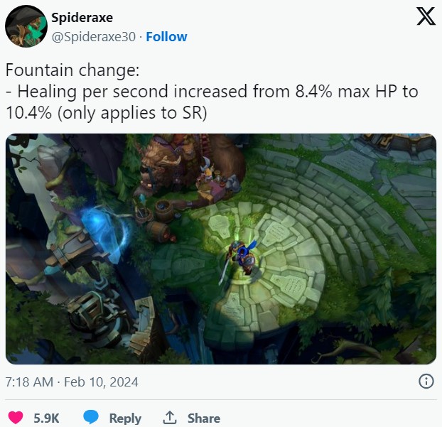 Riot Games make a new Fountain change in Patch 14.4 9
