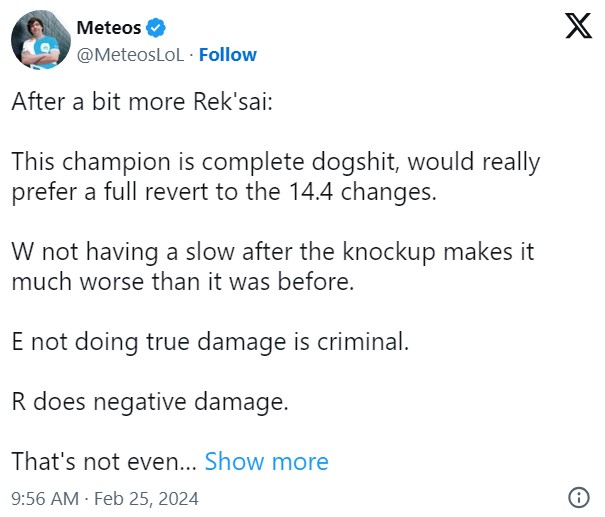 Reworked Rek'Sai is so weak that LoL players want a full revamp again 1