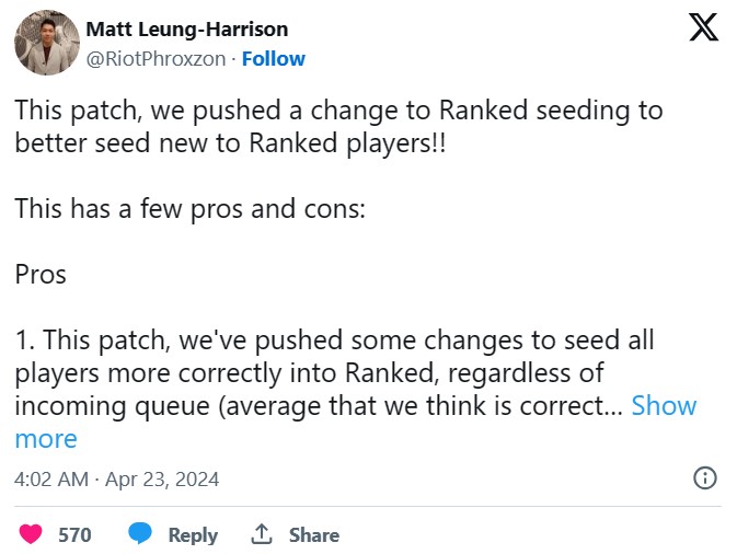 LoL players will be ranked accurately following this Patch 14.8 updates 1